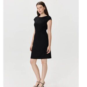 NWT Quince Ultra-Stretch Ponte Cap Sleeve Dress - Black, Size S